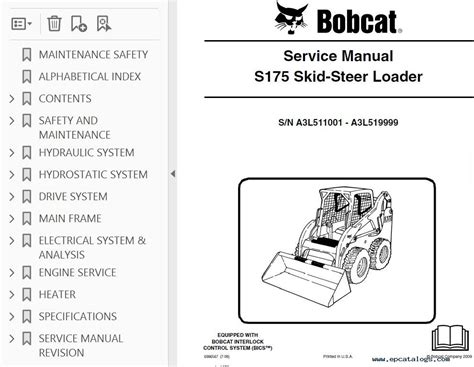 bobcat skid steer s175 specs|bobcat s175 manual.